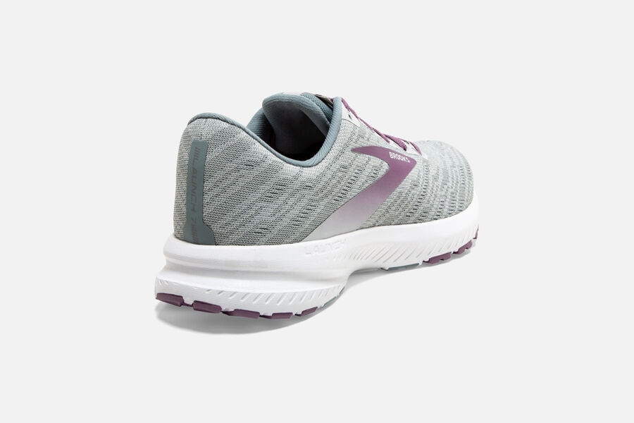 Launch 7 Road Brooks Running Shoes NZ Womens - Grey/Purple - QZSLOH-603